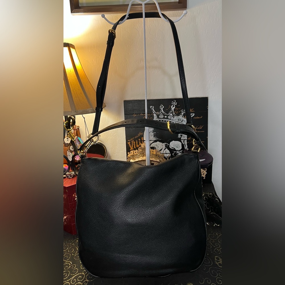 Marc Jacobs Empire City Hobo Double Strap Black Pebble Leather Shoulder Bag - Picture 3 of 16